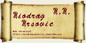 Miodrag Mršović vizit kartica